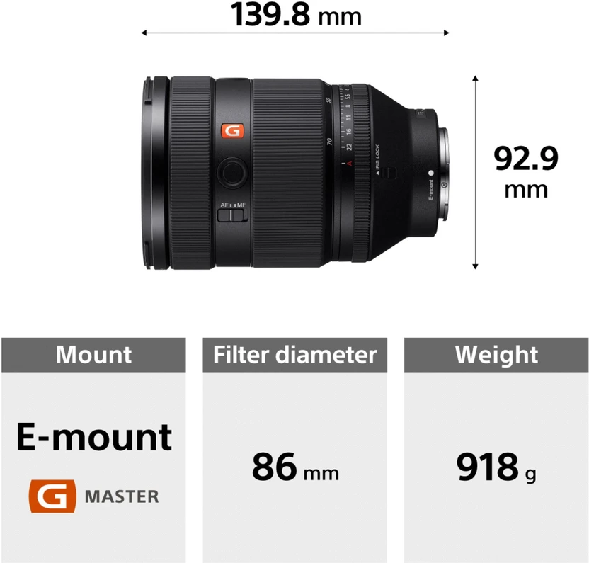 SONY SEL2870GM Standard Zoom  Lens (Black, 28 - 70 mm)