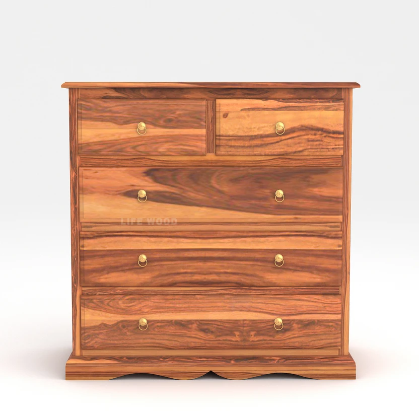 LIFEWOOD Solid Sheesham Wood Chest of 5 Drawers Solid Wood Free S...more