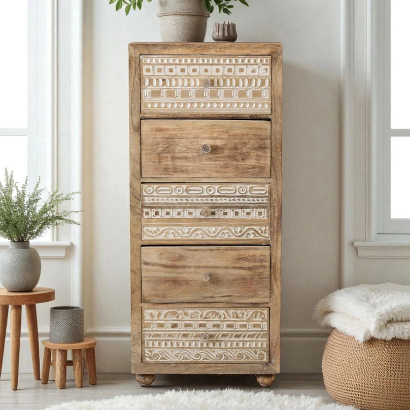 THE ATTIC Solid Wood Free Standing Chest of Drawers (Finish Color...more