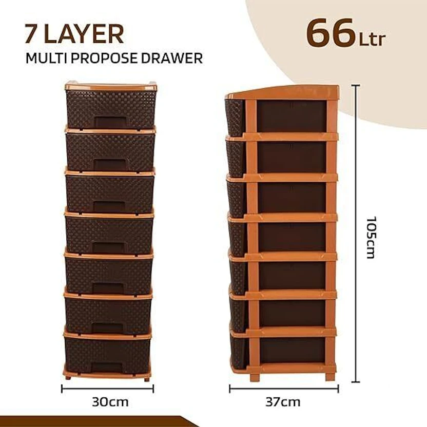 MAXTID Plastic Drawer Storage Organizer | Modular Kitchen & Cloth...more