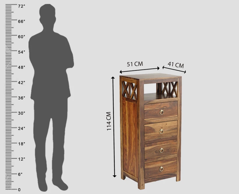 Woodefly Wooden Chest of Drawers for Storage Wooden Crockery Cabi...more