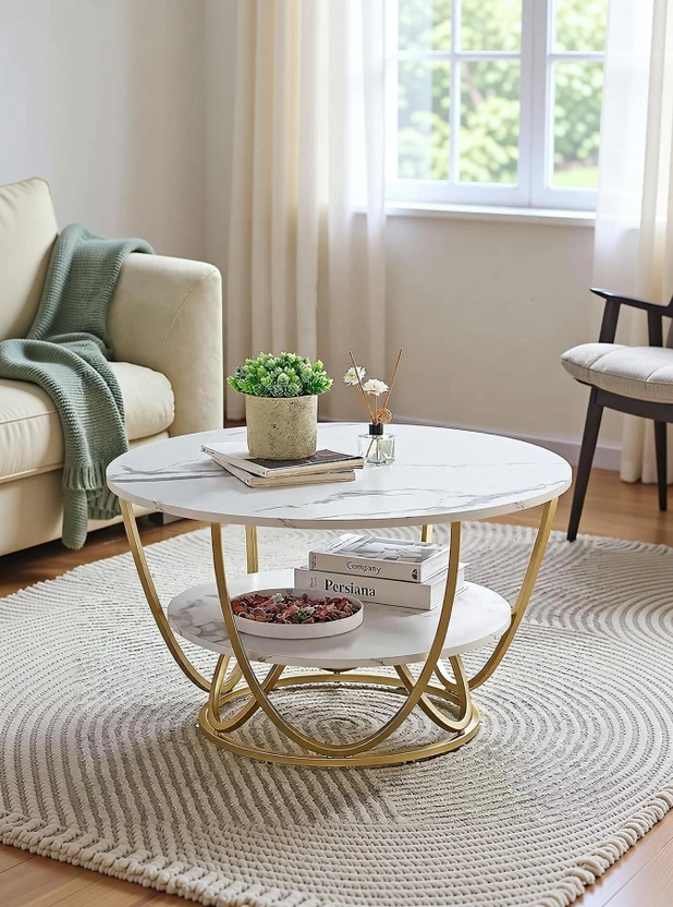 Outletcart Metal Coffee Table (Finish Color - Gold, Pre-assembled...more