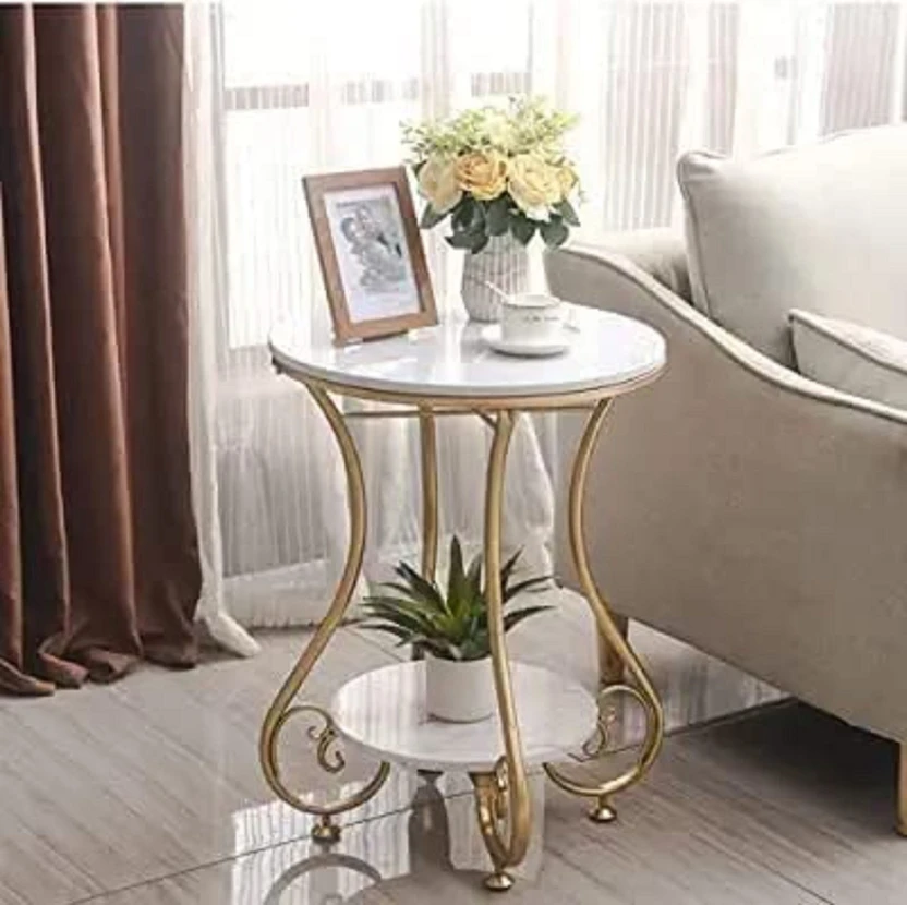 Wellwoodmart Metal Coffee Table (Finish Color - golden, Pre-assem...more