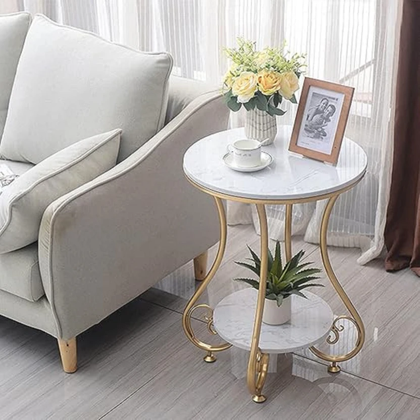 Wellwoodmart Metal Coffee Table (Finish Color - golden, Pre-assem...more