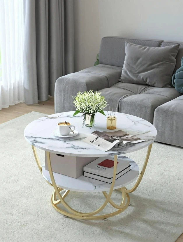SS CRAFTMAKERS Right Choice Round Shape Coffee Table Engineered W...more