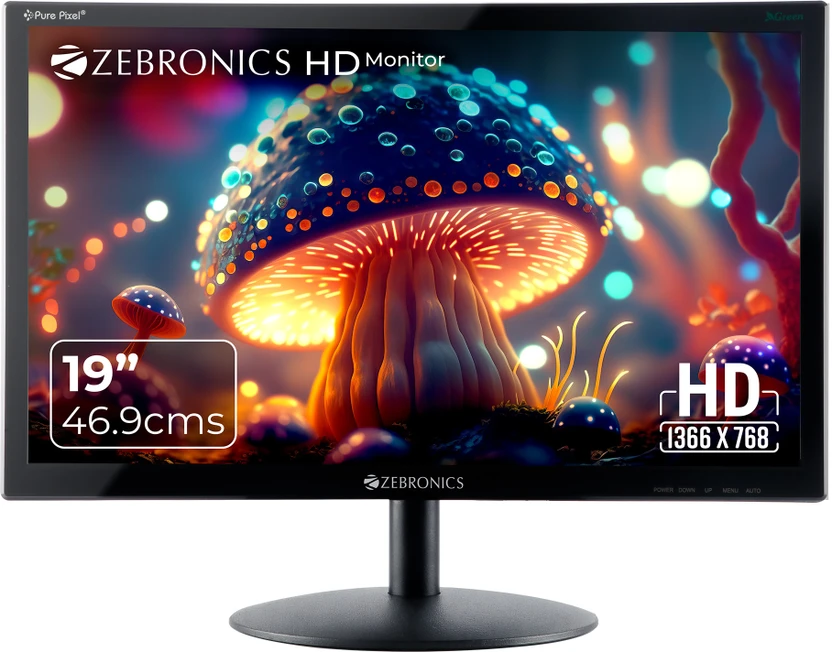 Computer Monitors ZEBRONICS 46.99 cm (19 inch) HD LED Backlit TN Panel HDMI, VGA In...more