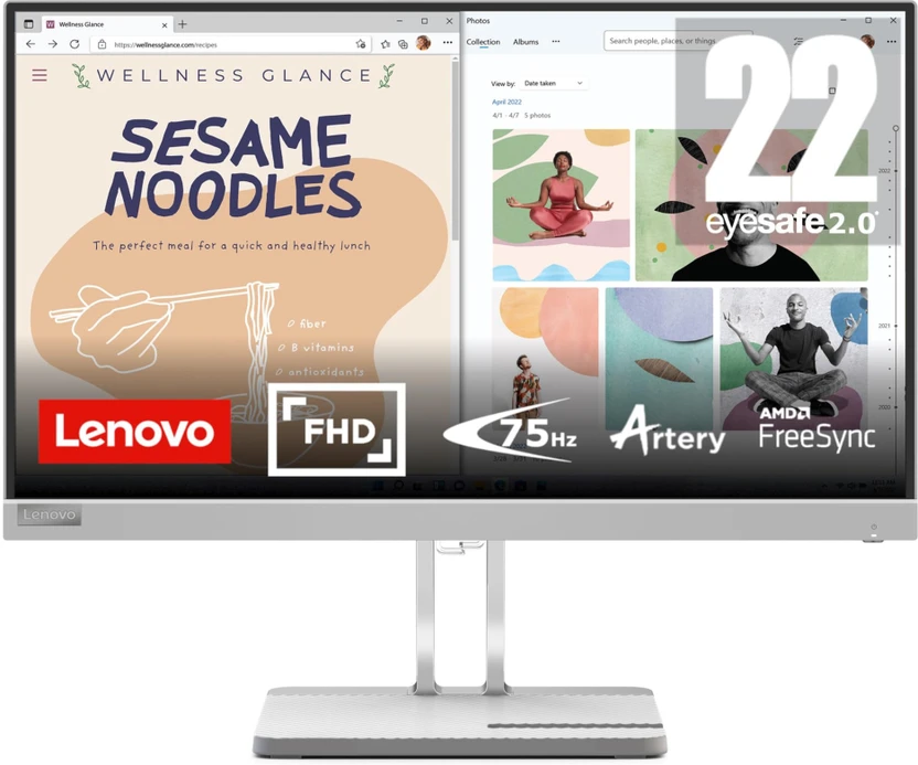 Lenovo 54.61 cm (22 inch) Full HD VA Panel Monitor (L22e-40) (Res...more