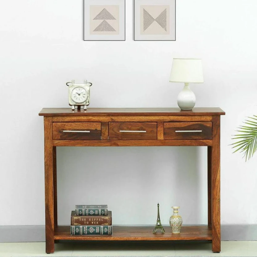 The Furn Club Jake Solid Wood Console Table (Finish Color - Honey...more