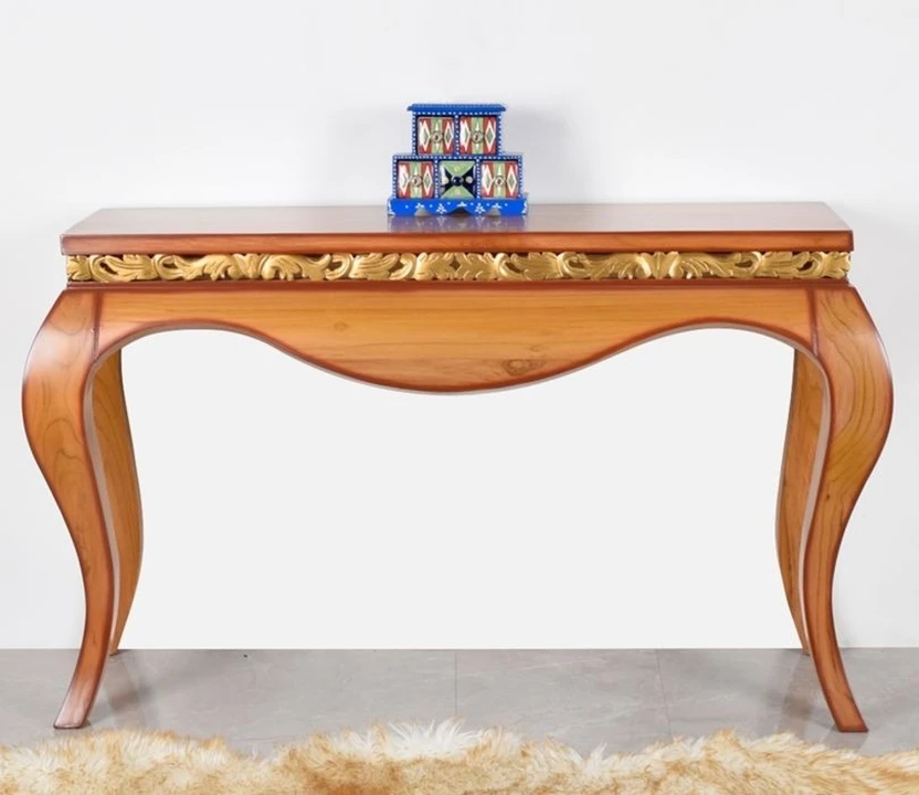 Home wood Console Table In Natural Teak Finish Solid Wood Console...more