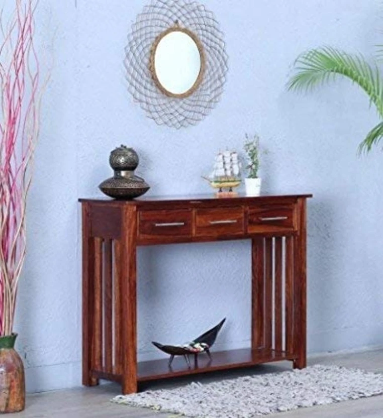 Home wood Console Table for Living Room | Wooden Side Entrance Ta...more