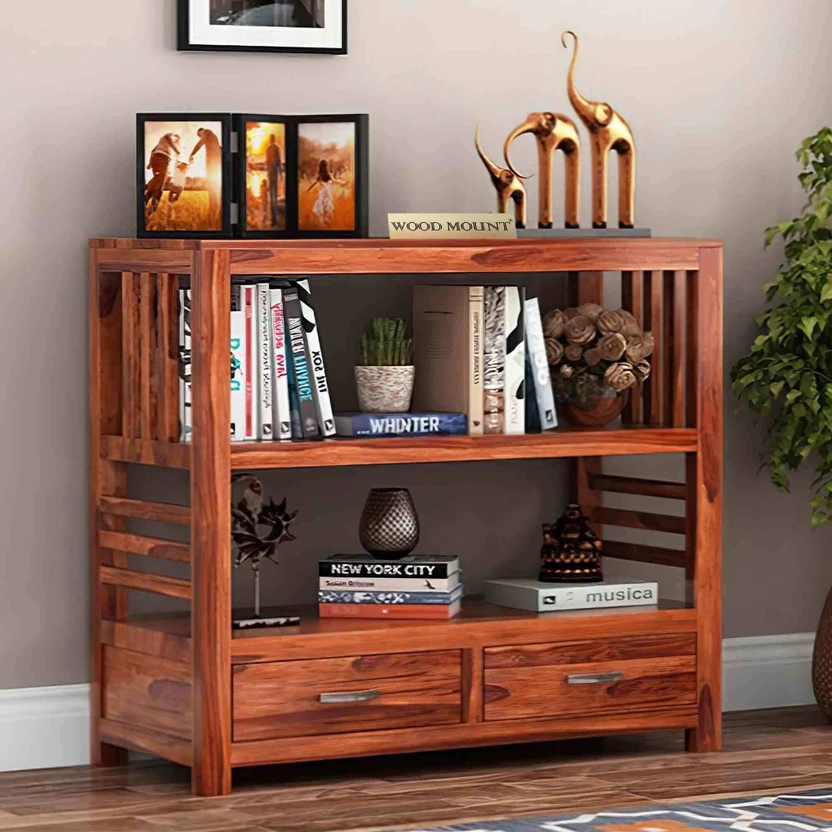 Wood Mount Sheesham Wood Console Table With Storage For Bedroom, ...more