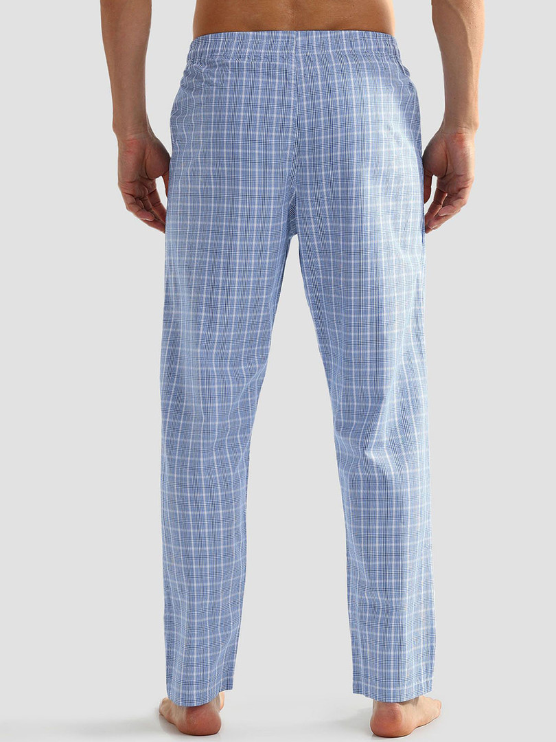 U.S. Polo Assn. Men Checked Mid Rise Pure Cotton OELP5 Lounge Pants