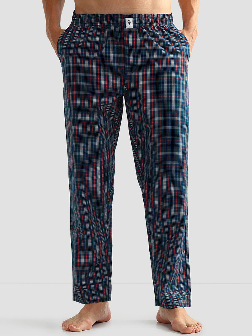 Cotton-pants U.S. Polo Assn. Mens All Over Checked Pure Cotton OELP5 Lounge Pants
