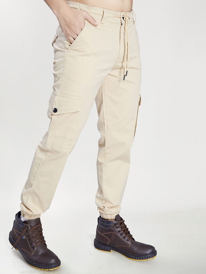 THE BEETEL HOUSE Men Cotton Joggers Cargo Pants