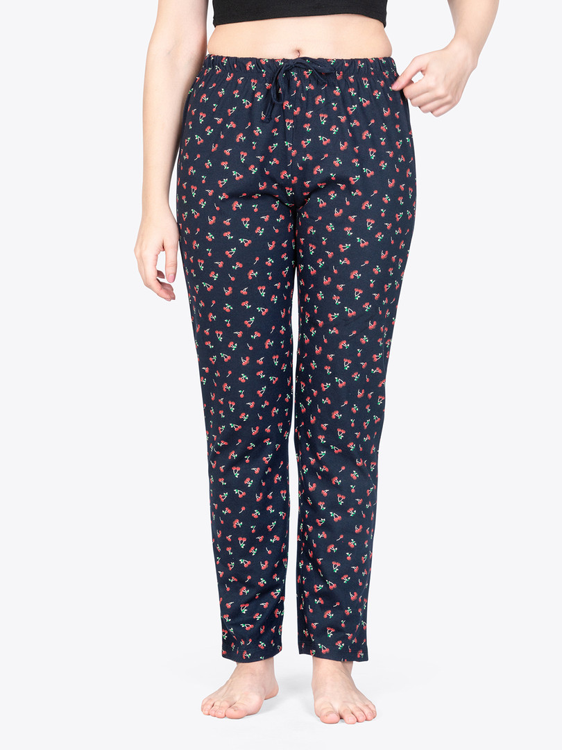 ariel Pack Of 2 Printed Pure Cotton Mid-Rise Lounge Pants