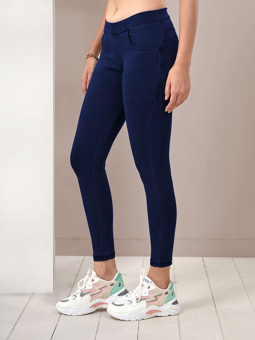 LYRA Women Mid-Rise Denim Jeggings with Pockets