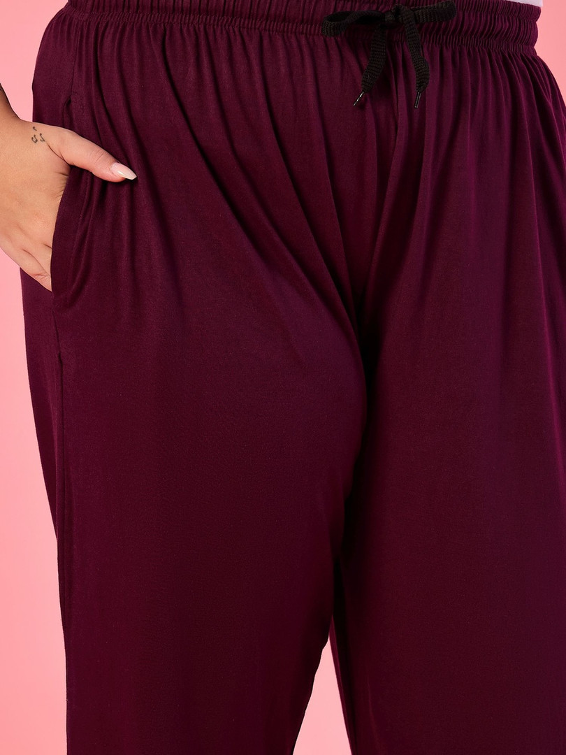 ALIZA Women Plus Size Relaxed-Fit Mid-Rise Cotton Lounge Pant