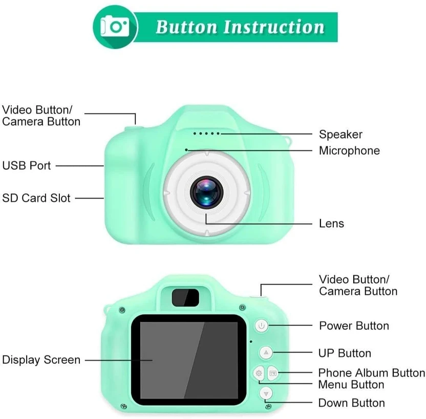BuyLuxe Mini HD Digital Camera for Kids – Photo & Video Camera To...more