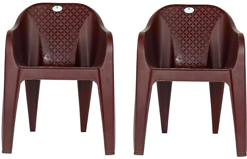 HOMIBOSS Plastic chairs set of 2 for office, home, office, garden...more
