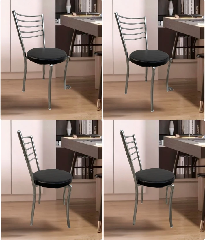 UROBIN Metal Dining Chair (Set of 4, Finish Color - GREY)