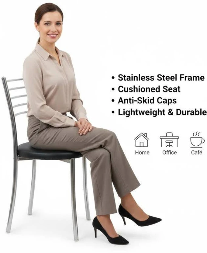 Rishi Ventures Metal Dining Chair (Set of 1, Finish Color - Steel...more