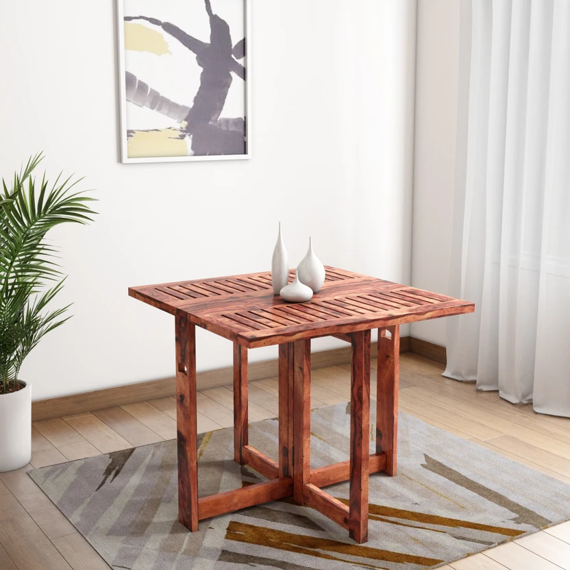 Balaji Wooden Solid Wood 4 Seater Dining Table (Finish Color - Br...more