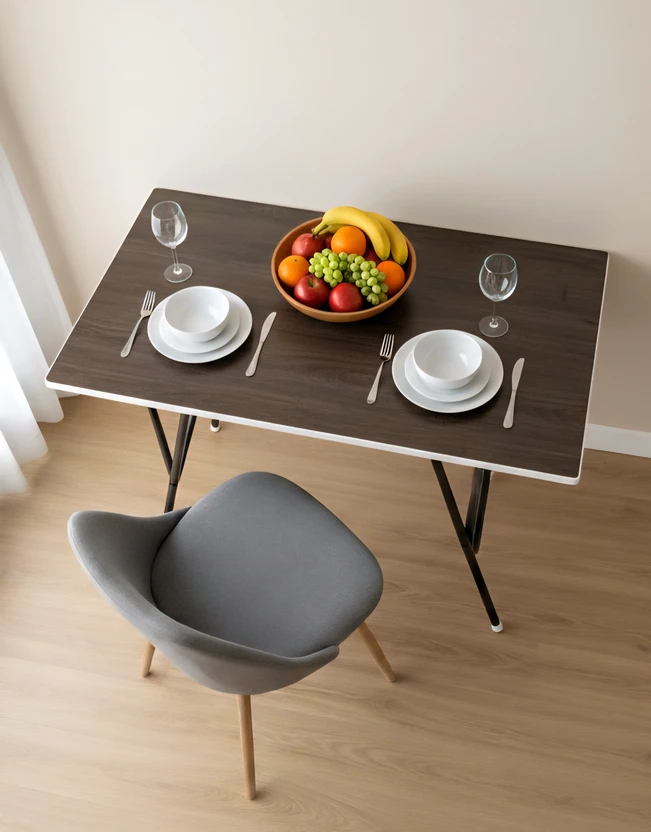 Dining Tables EuroQon Space Saver Foldable Imported Wood Engineered Wood 4 Seat...more