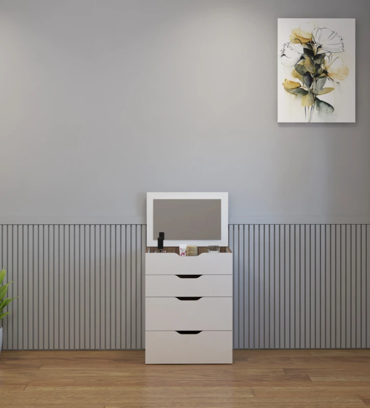 Wood You Engineered Wood Dressing Table (Finish Color - , White, ...more