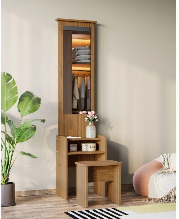 Wakefit Dressing Table | with Mirror, Storage & Stool - Heka Engi...more