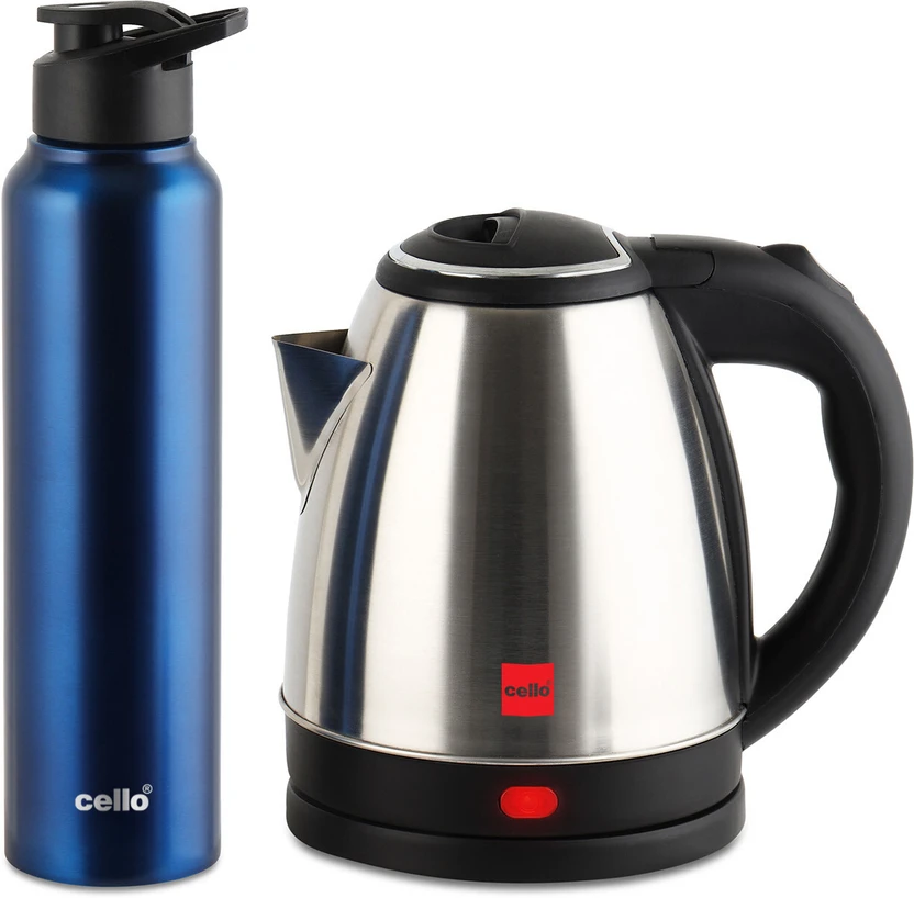 Cello Quick Boil Lifestyle Kettle 1.5 L + Sippa 1000 ML Stainless...more