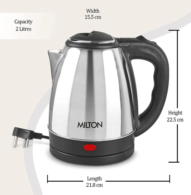 MILTON Insta 2 Electric Kettle (2 L, Silver)