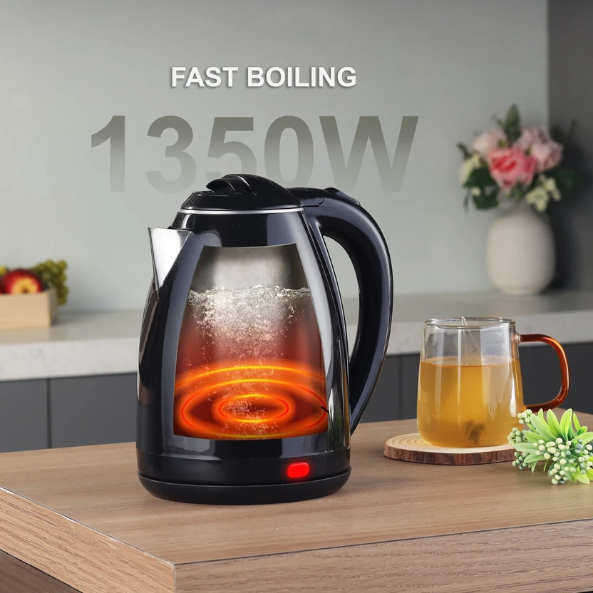 Cello Pluto Quick Boil 1350 Watts Double Wall Cool Touch Outer Bo...more