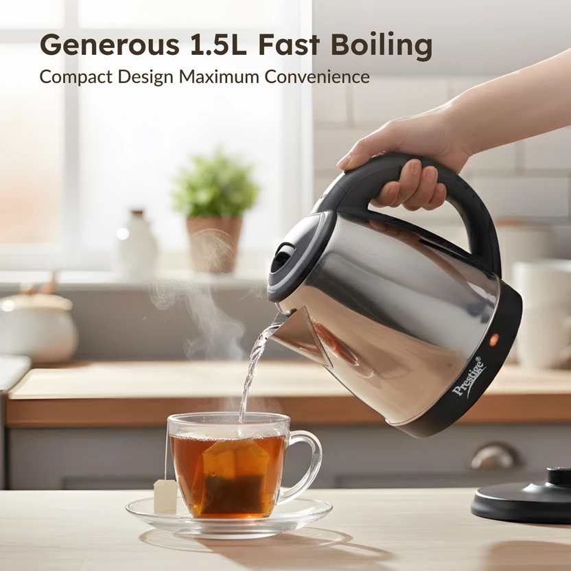 Prestige PKOSS Electric Kettle (1.5 L, Silver)
