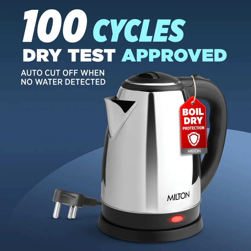 MILTON GO ELECTRO Electric Kettle (1.2 L, Silver)