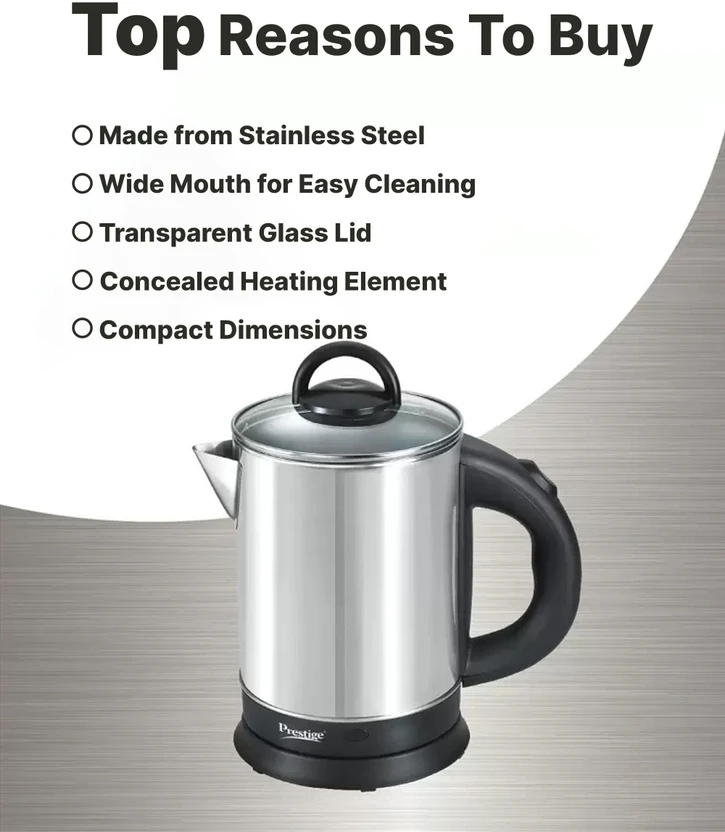 Prestige pkgss Electric Kettle (1.7 L, Black, Steel)
