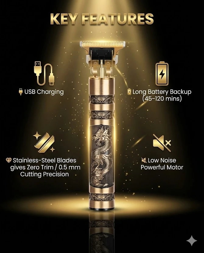 Profiline Professional Dragon Hair Clipper Beard Mustache Shaver ...more