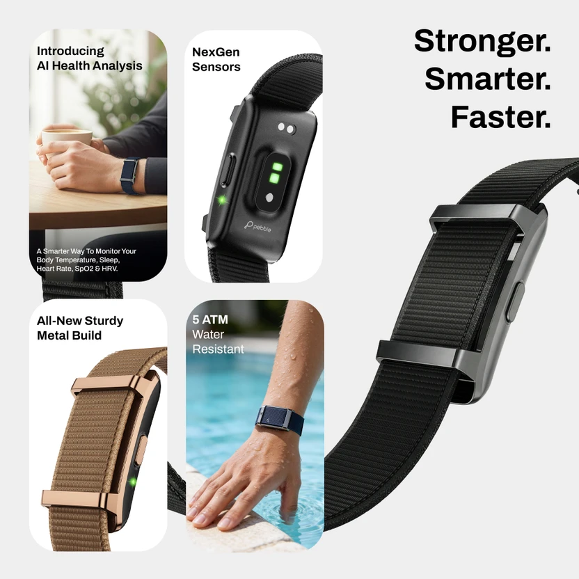Pebble Qore 2 Fitness Band | Advanced Activity & Health Tracking ...more