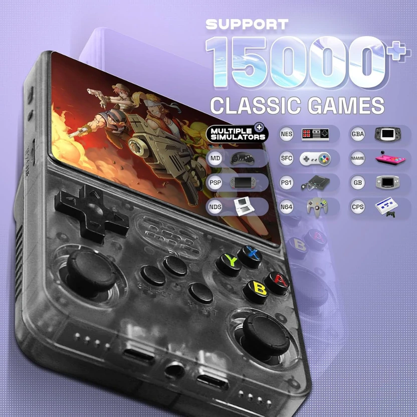 Maizic Smarthome R36S Retro Handheld Game Console – 3.5" Display,...more