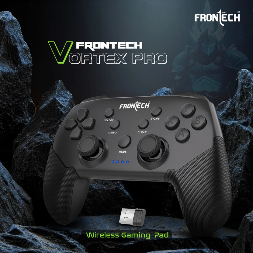 Frontech Vortex Pro Wireless Gaming Pad, Dual Motor Vibration, 2....more