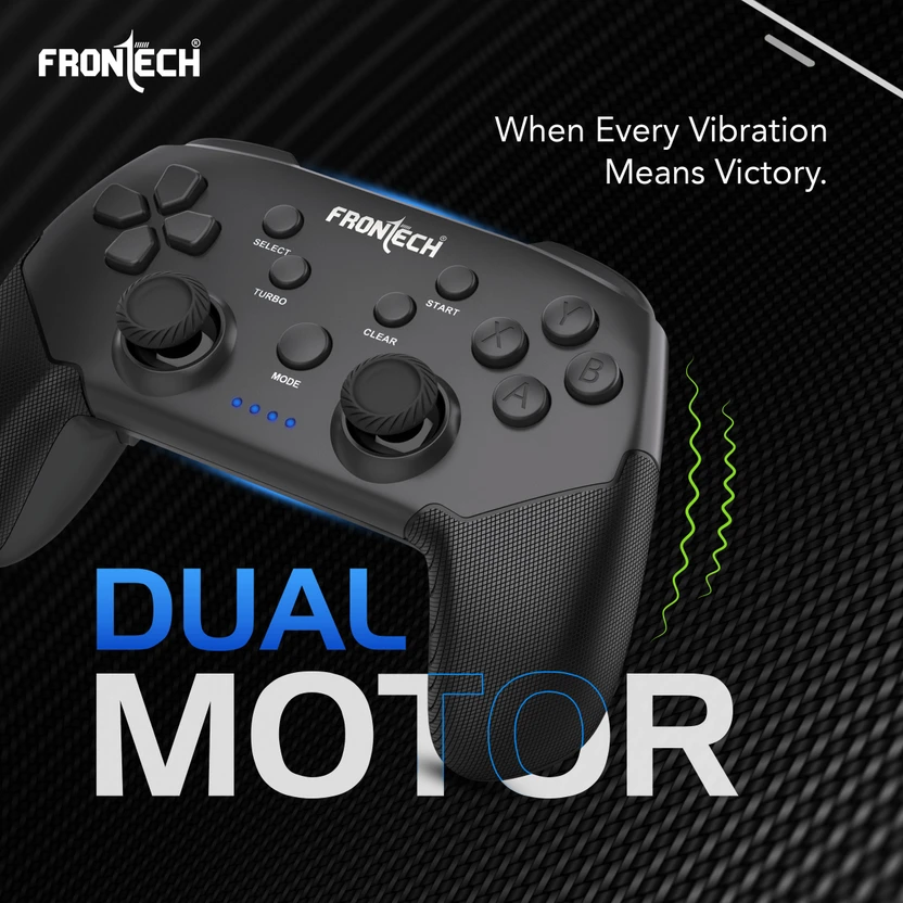 Frontech Vortex Pro Wireless Gaming Pad, Dual Motor Vibration, 2....more