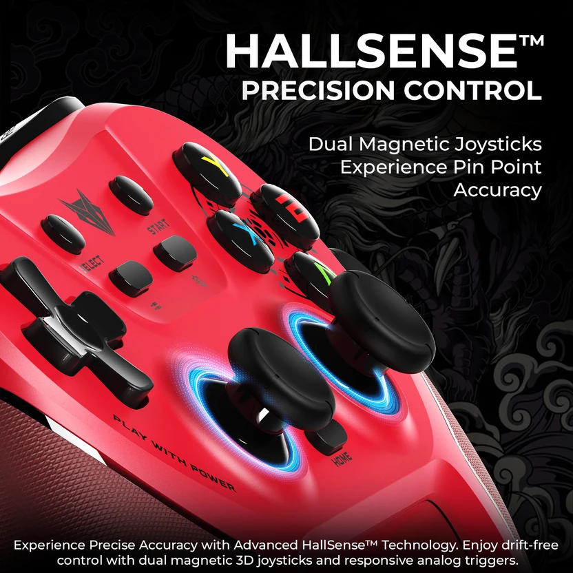 EVOFOX One S Universal 3-Mode Wireless & Wired  Gamepad (Red, For...more