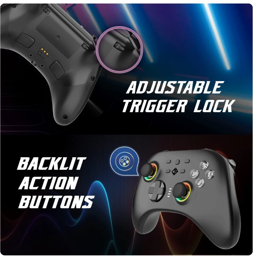 Cosmic Byte Stellaris Controller Tri-Mode Wi-fi  Gamepad (Black, ...more