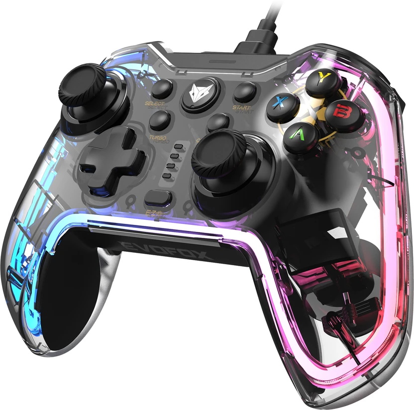 Gaming Controllers EVOFOX Elite X RGB Wired USB  Gamepad (Transparent, For PC)