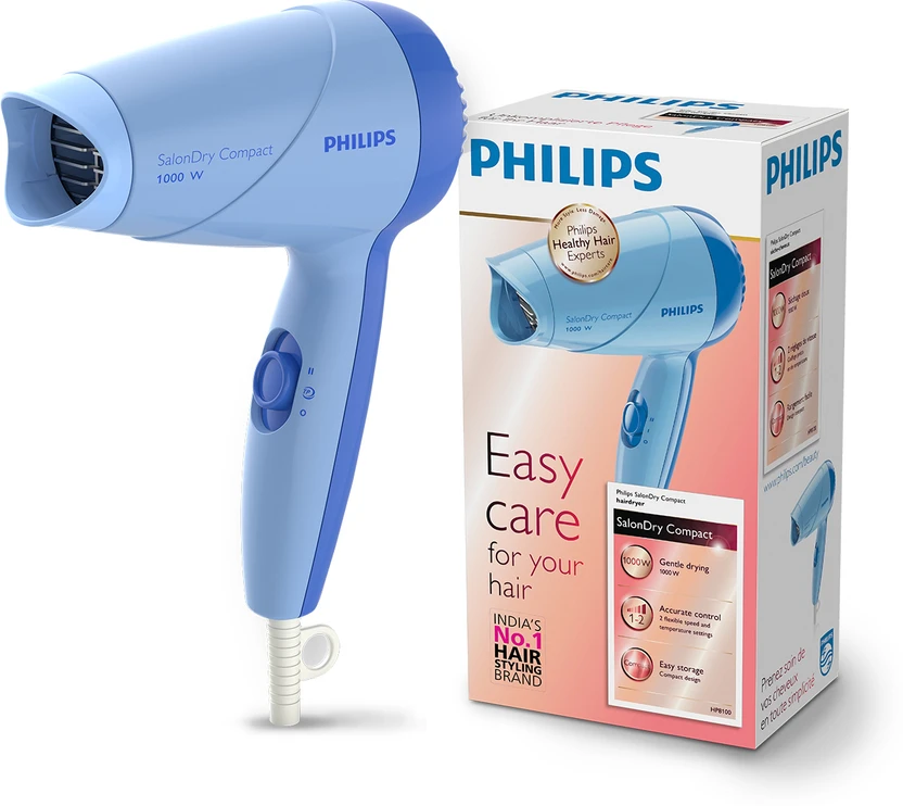 Hair Dryers PHILIPS HP8100/60 Hair Dryer (1000 W, Blue)