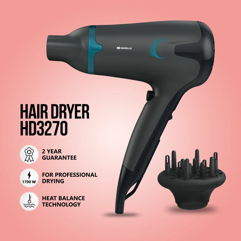 HAVELLS HD3270 Hair Dryer (1700 W, Black)