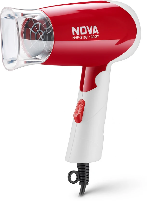NOVA NHP 8103 Hair Dryer (1300 W, White, Red)