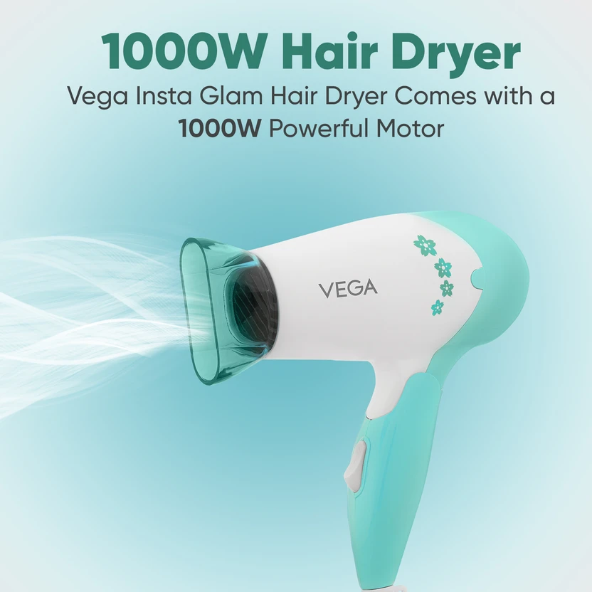 VEGA VHDH-20N Hair Dryer (1000 W, White, Turquoise)