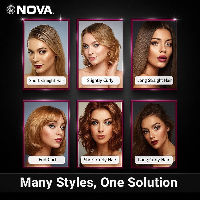 NOVA 6 in 1 Hot Air Brush for Women | One Step Dryer, Volumizer a...more