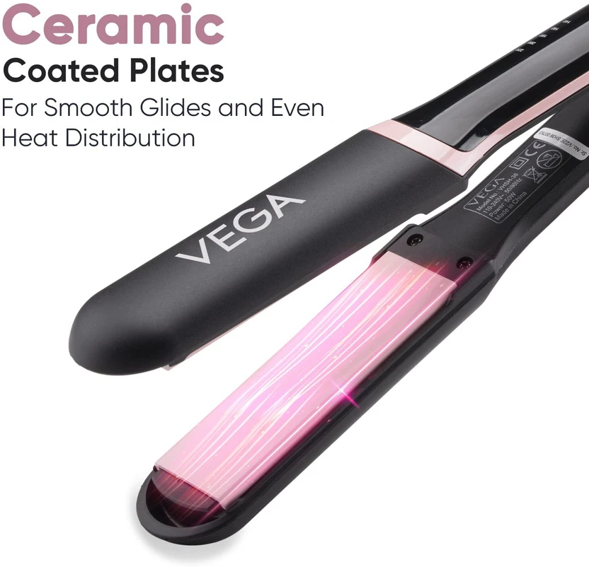 VEGA VHSH-36 Hair Straightener (Black, Pink)