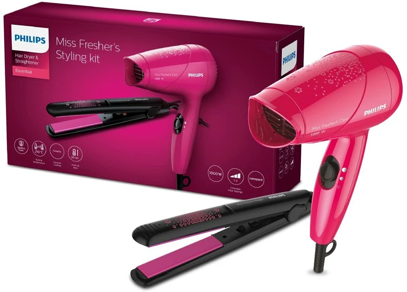 PHILIPS HP8643/46 HP8643/46 Hair Straightener (Black, Pink)